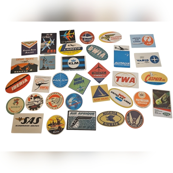 Other - Airline Luggage Decals Original Antique x 40